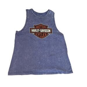 Harley Davidson blue cotton tank top